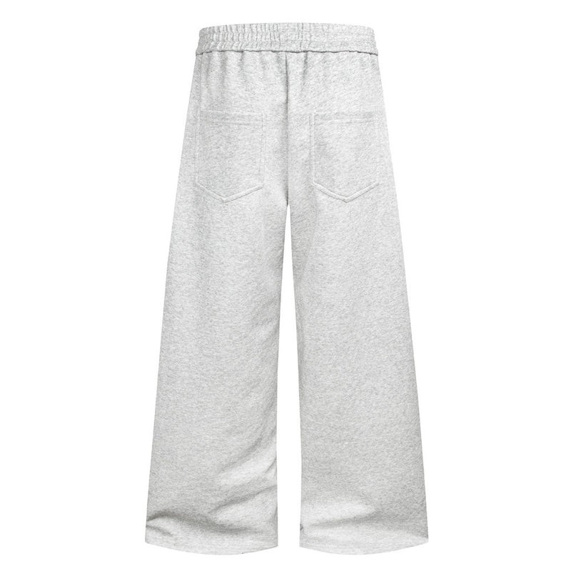 Wide-Leg Sweatpants with Pegasus Embroidery & Letter Patch – Men's Streetwear