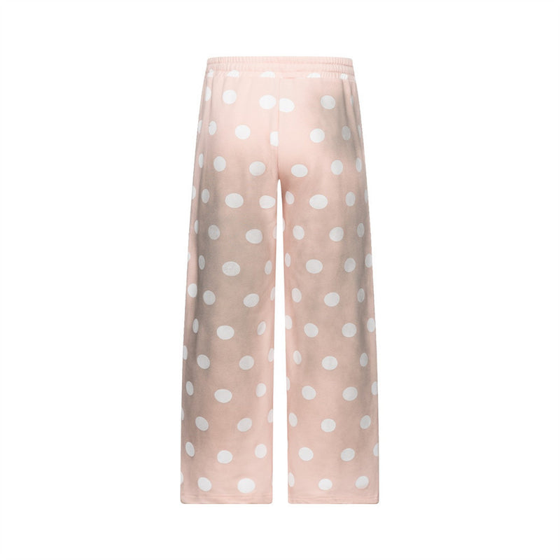 Polka Dot Wide-Leg Sweatpants – Relaxed Fit Streetwear Jogger Pants