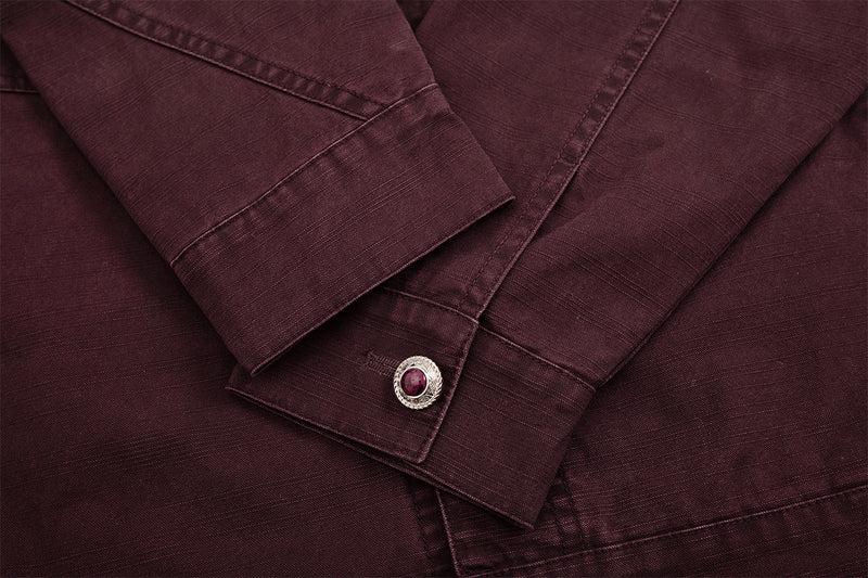 Men's Washed Denim Trucker Jacket – Vintage Workwear Style with Snap Buttons