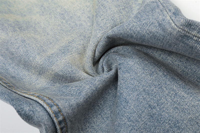 Wide-Leg Straight Jeans – American Vintage Washed Denim