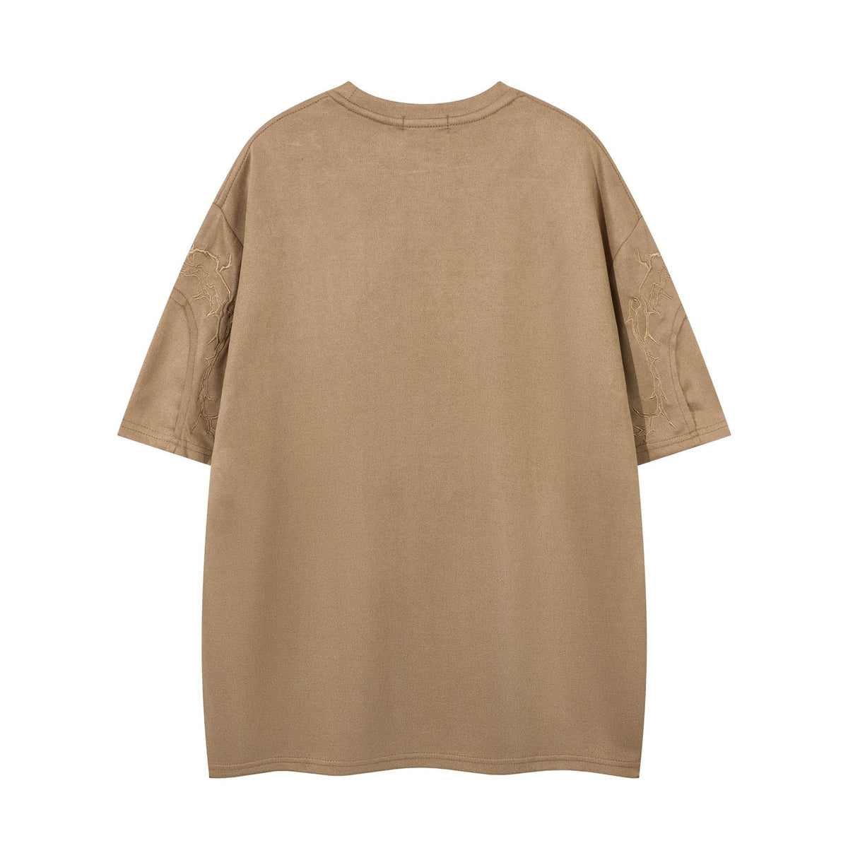 Oversized Gothic-T-Shirt mit Dornenstickerei – Kurzarmshirt im American-Streetwear-Stil