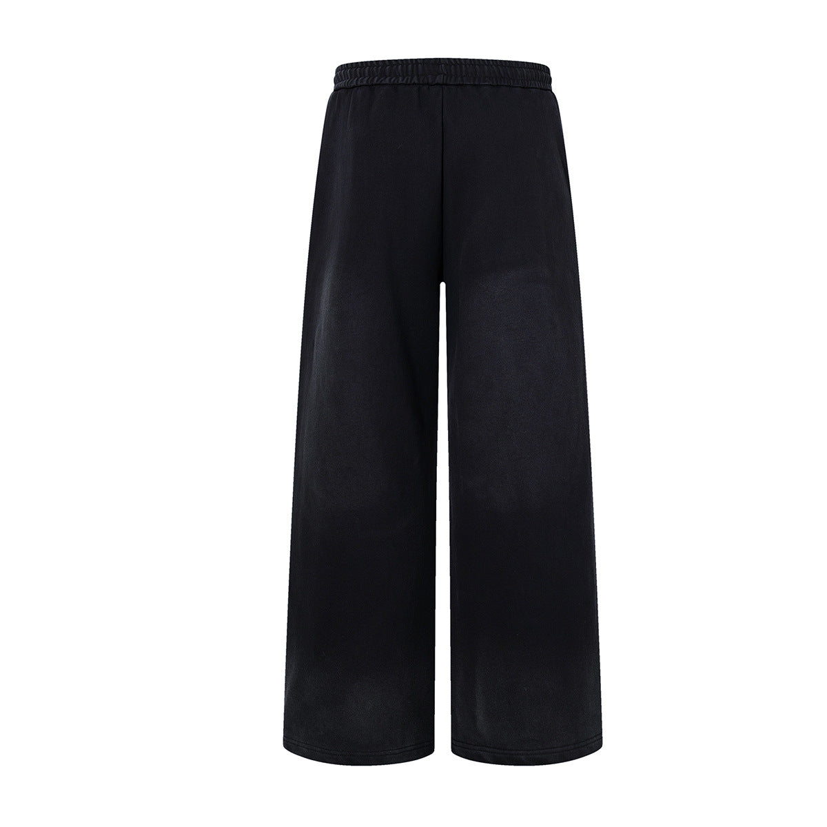 Wide-Leg Sweatpants – Vintage Washed Heraldic Graphic, Relaxed Straight Fit