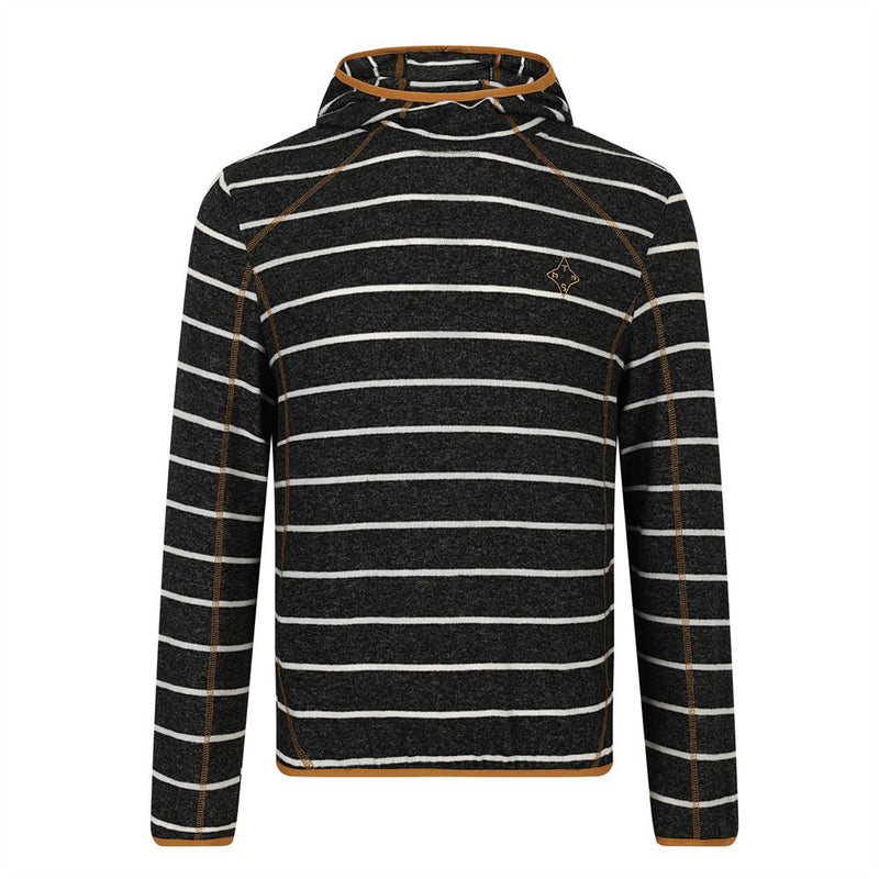 Sudadera con capucha de rayas – Prenda de felpa de manga larga con costuras en contraste