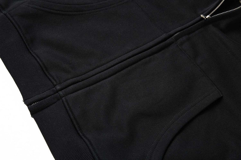 Sweat à capuche zippé avec bordure en fausse fourrure et imprimé script sur les manches