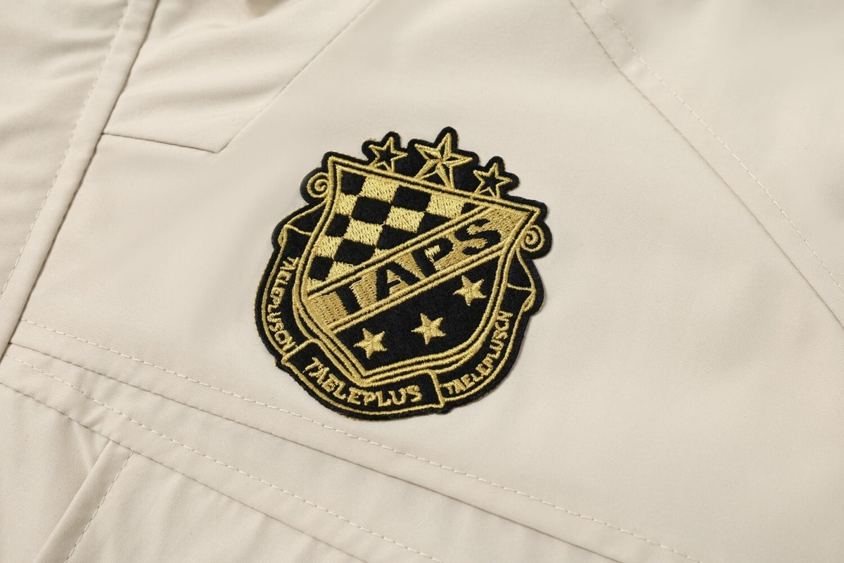 Oversized Harrington Jacket with Embroidered Badge Patch