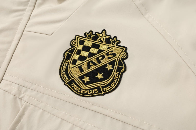 Oversized Harrington Jacket with Embroidered Badge Patch