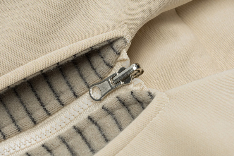 Sudadera con capucha y cremallera de rayas con orejas de conejo — Cárdigan reversible de doble cara