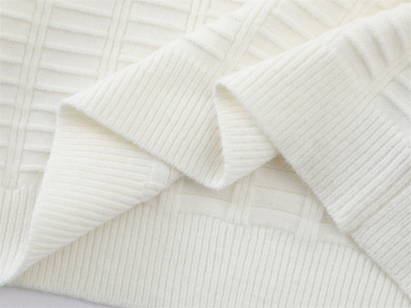 Polo-pull homme en maille texturée – Pull col boutonné à manches longues
