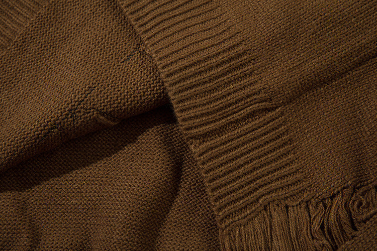Pull en maille effet usé Agent Orange – Col rond oversize