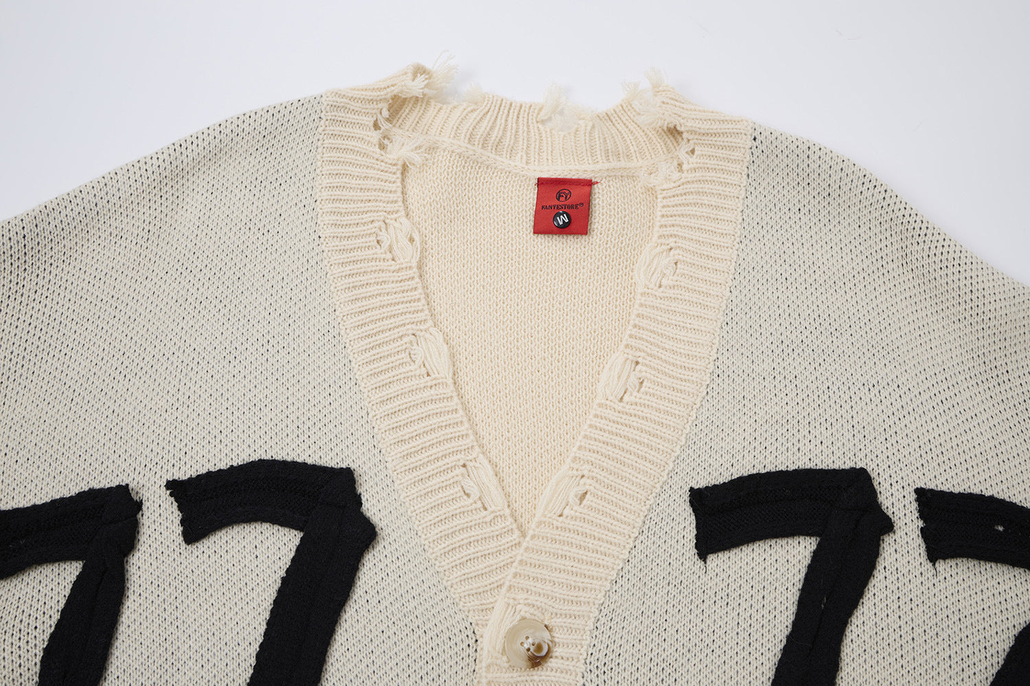 Gilet Born Late 77 en maille délavée – Jacquard oversize high-street