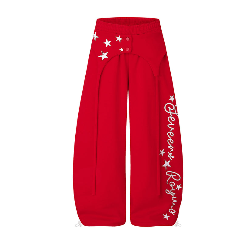 Wide-Leg Star Print Sweatpants – Hip-Hop Streetwear Baggy Jogger Pants