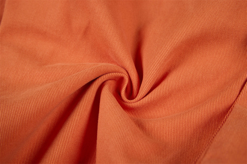 Wide-Leg Cargo Pants – Relaxed Fit Multi-Pocket Straight Trousers in Orange