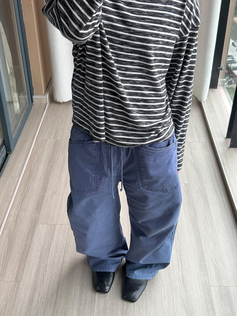 Wide-Leg Cargo Pants – Washed Vintage Workwear Straight Fit