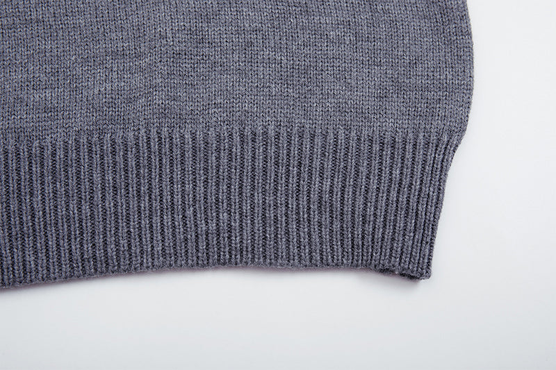 Crew Neck Graphic Knit Sweater – Retro American Campus Style