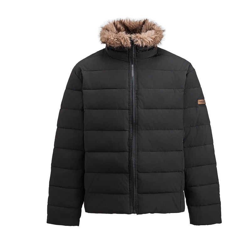 Faux Fur Collar Puffer Jacket – Quilted Winter Coat