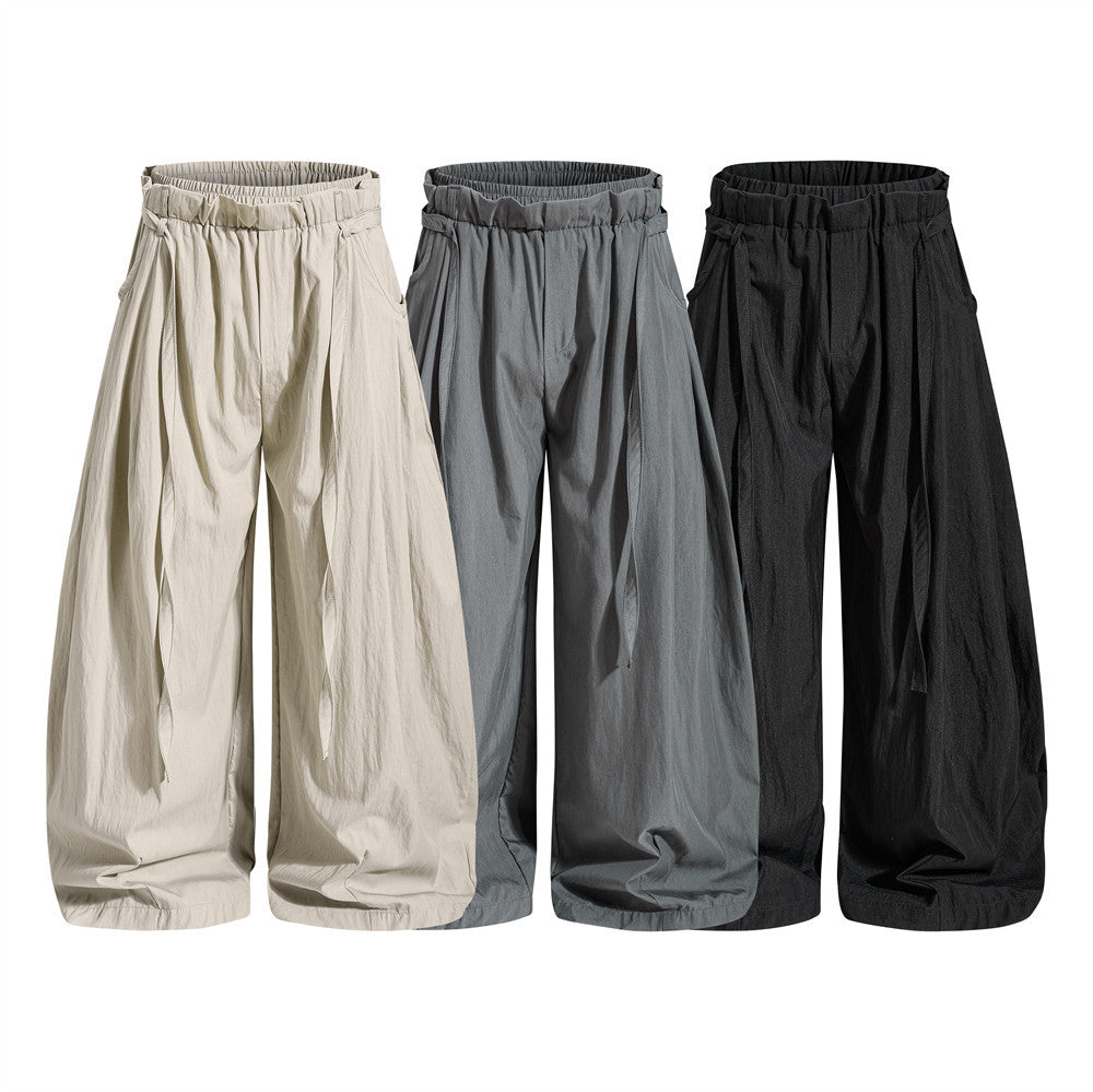 Hose mit weitem Bein und Bundfalten – Herrenhose mit elastischem Bund und Ballon-Schnitt