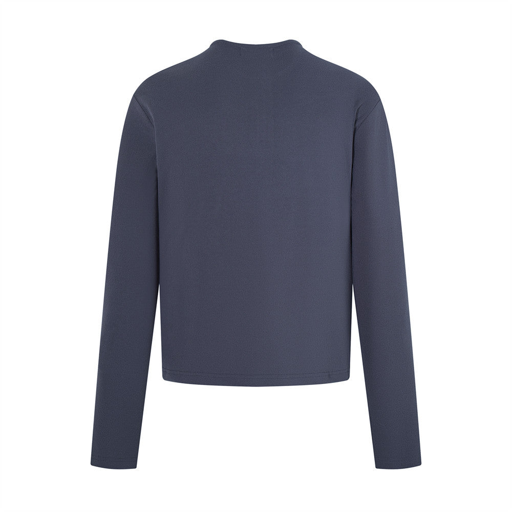 Long Sleeve Mock Neck Top with Hidden Zip – Slim Fit Men's Layering Shirt