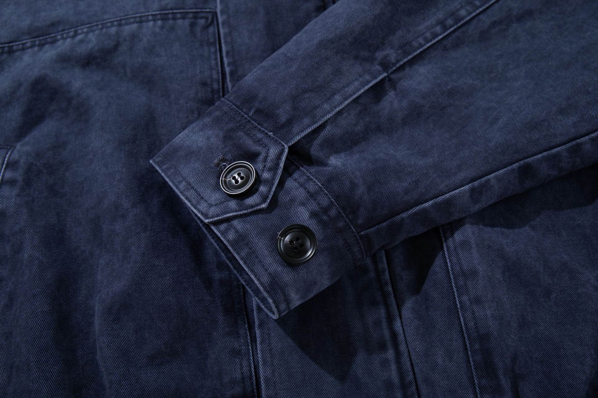 Blouson bomber vintage workwear délavé – Veste Harrington courte à col montant
