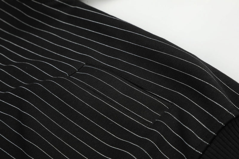 Pinstripe Zip-Up Hoodie – Oversized American Vintage Streetwear Jacket