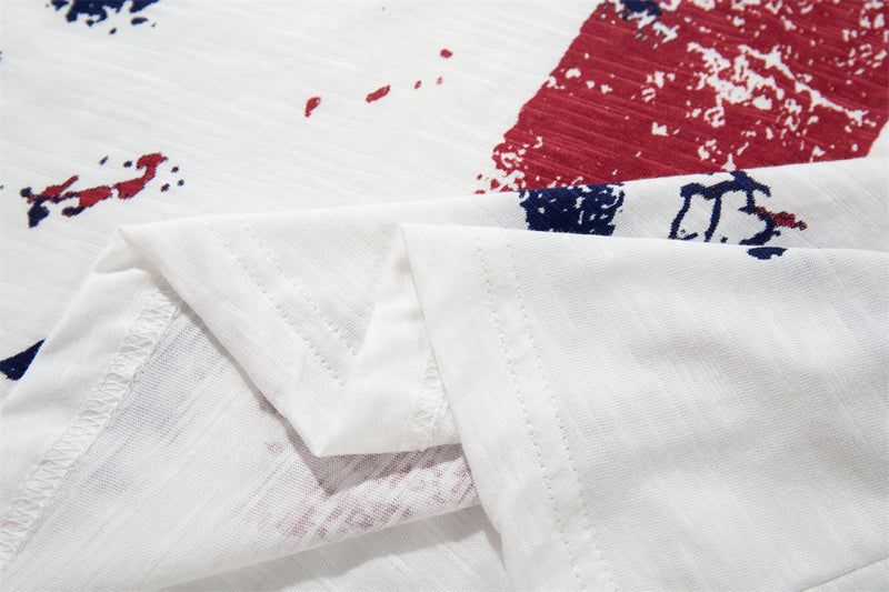 Long Sleeve T-Shirt Men's Union Jack Distressed Graphic Print – White
