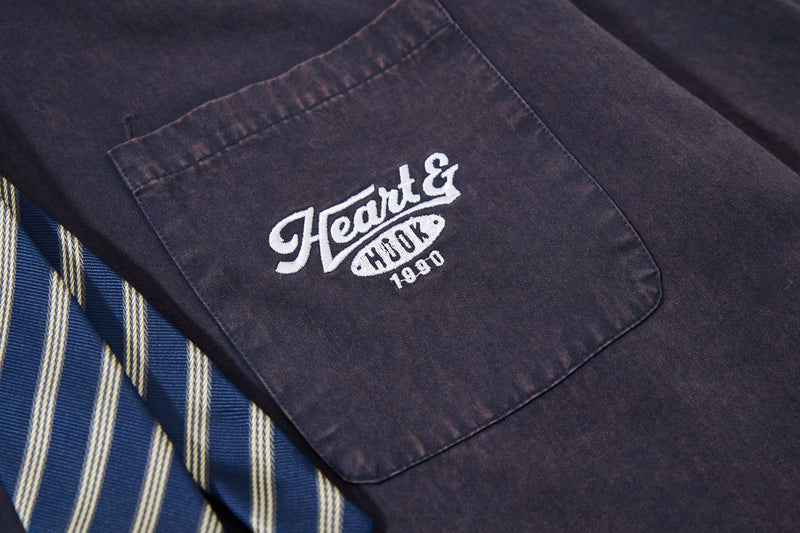 Tan Long Sleeve Shirt with Detachable Tie – Heart & Hook Embroidered Campus