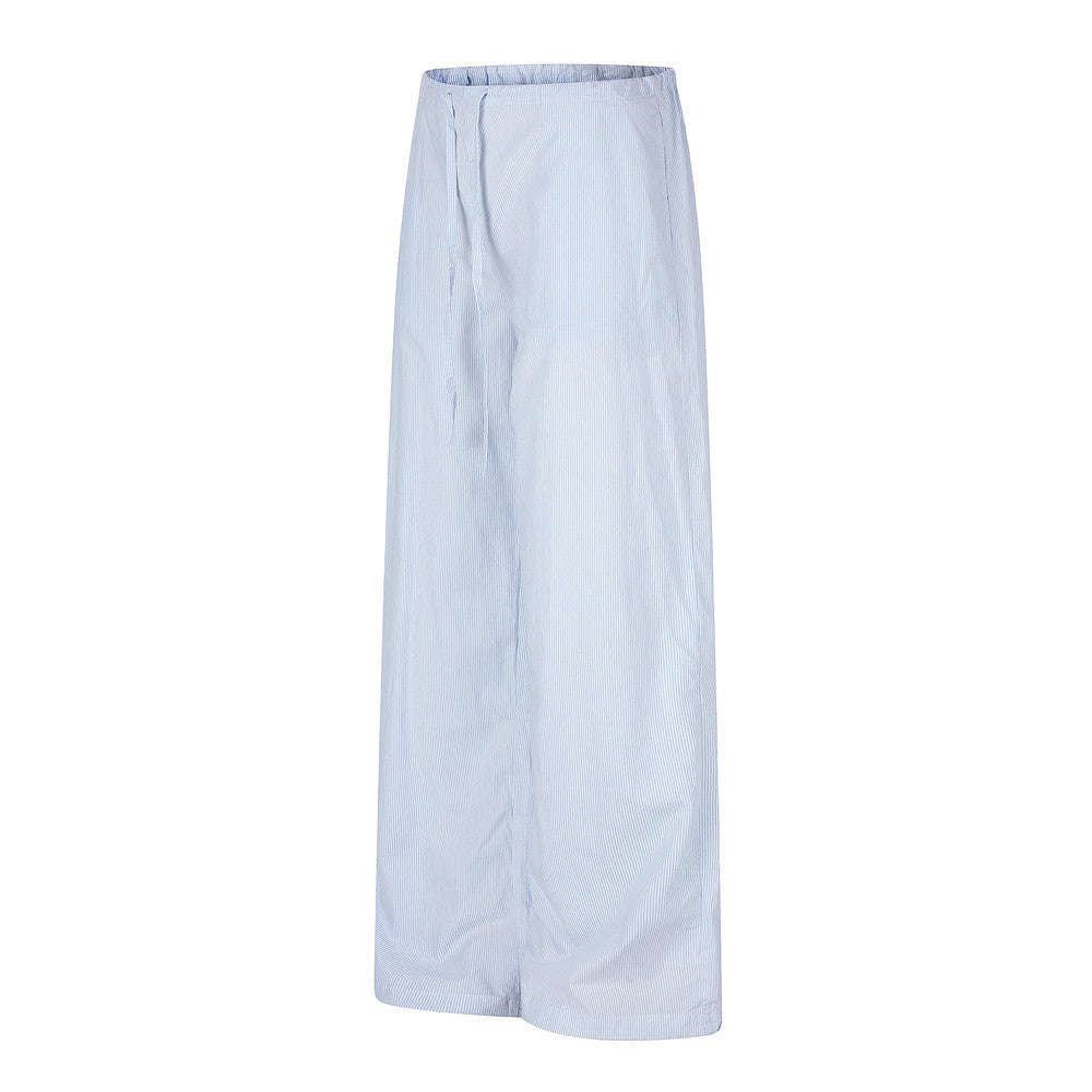 Wide-Leg Striped Trousers – Men's Relaxed Fit Straight-Cut Pants