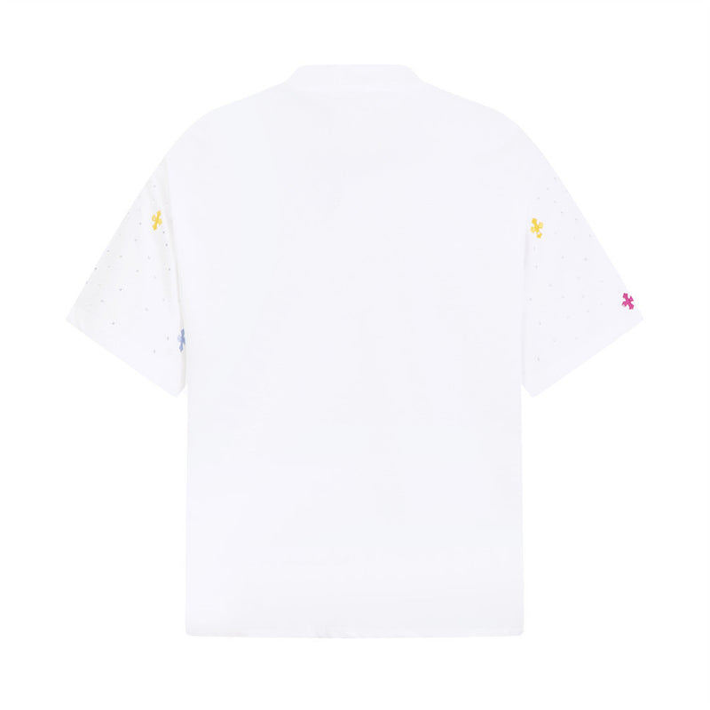 Cross Rhinestone Embroidery Oversized T-Shirt | Streetwear Graphic Tee