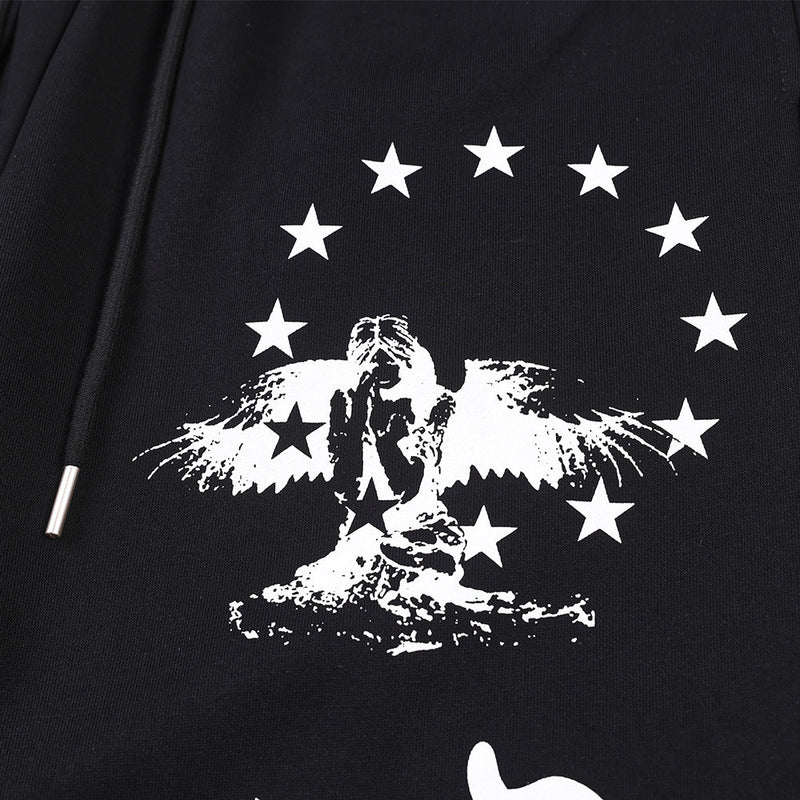 Wide-Leg Sweatpants with Castle & Angel Graphic Print – Streetwear Jogger Pants