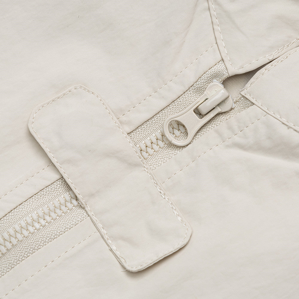 Oversized Stand-Collar Zip-Up Jacket – Men's Relaxed Fit with Zip Pockets