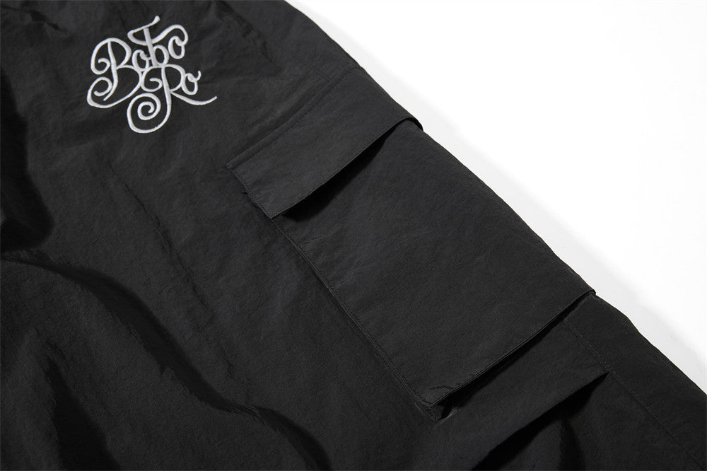 Wide-Leg Cargo Sweatpants with Star-Print Bandana Waistband