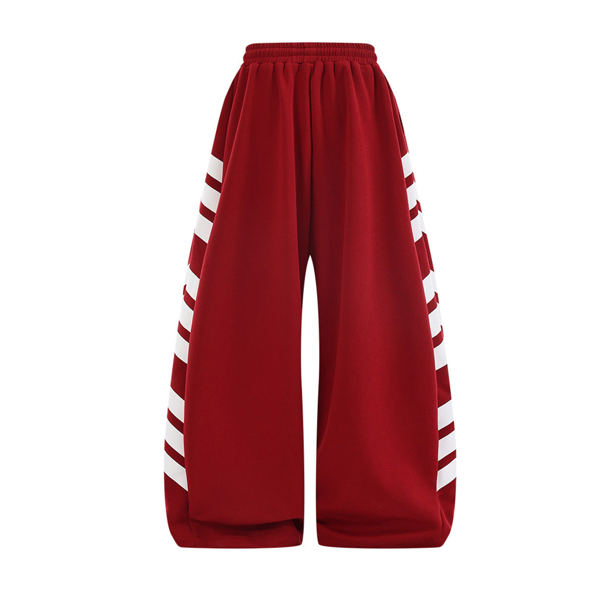 Pantalon de survêtement à jambes larges, rayures diagonales et lettrage – Coupe droite street