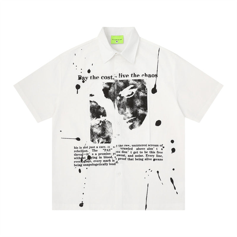 Ink Splatter Abstract Graphic Short-Sleeve Shirt