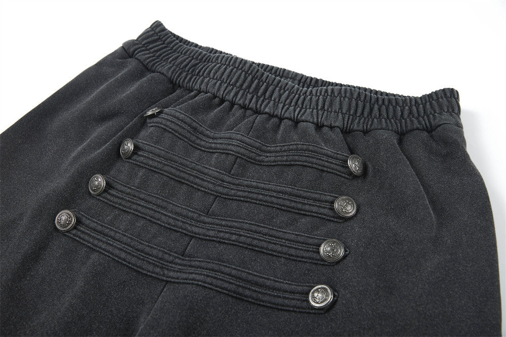 Pantalon de survêtement homme vintage délavé wide leg avec boutons effet double boutonnage