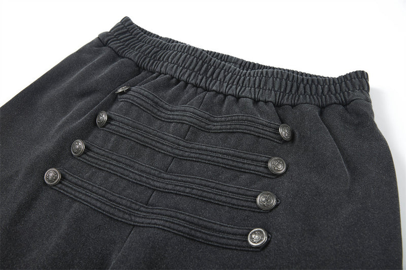 Pantalon de survêtement homme vintage délavé wide leg avec boutons effet double boutonnage