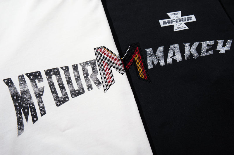 Chemise graphique à manches longues imitation superposition – Imprimé racing motocross MFOUR MAKEY