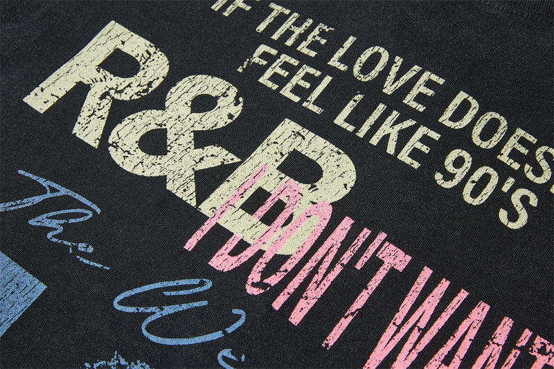 90s R&B Vintage Graphic Print Short Sleeve T-Shirt