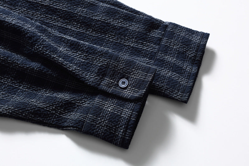 Plaid Long Sleeve Oversized Shirt – Men's Relaxed Fit Button-Up