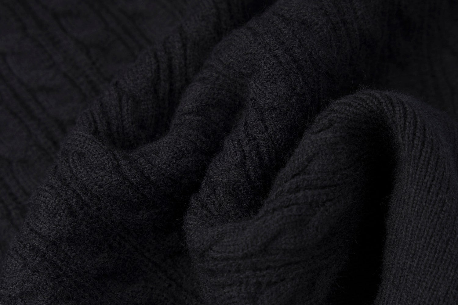 Cable Knit Polo Collar V-Neck Cropped Sweater