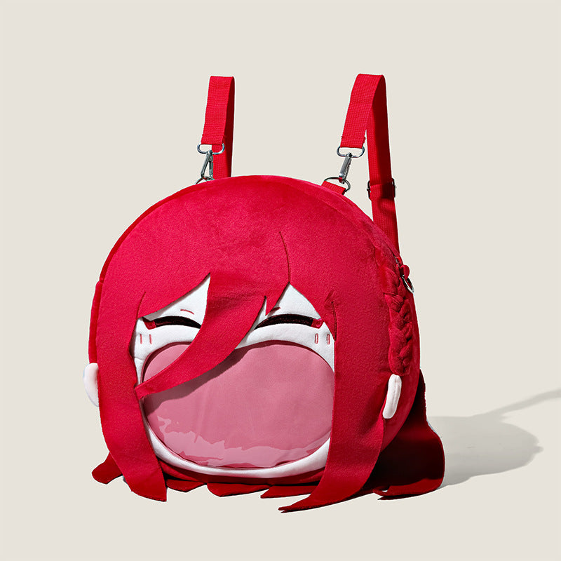 Blue Lock Chigiri Hyoma Plush Shoulder Bag – Fun Anime Design with Transparent Mouth Pocket