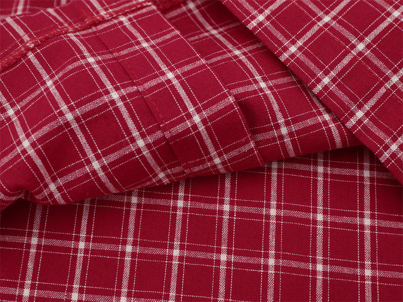 Plaid Long Sleeve Shirt – Savage Base Script Embroidery, Relaxed Fit