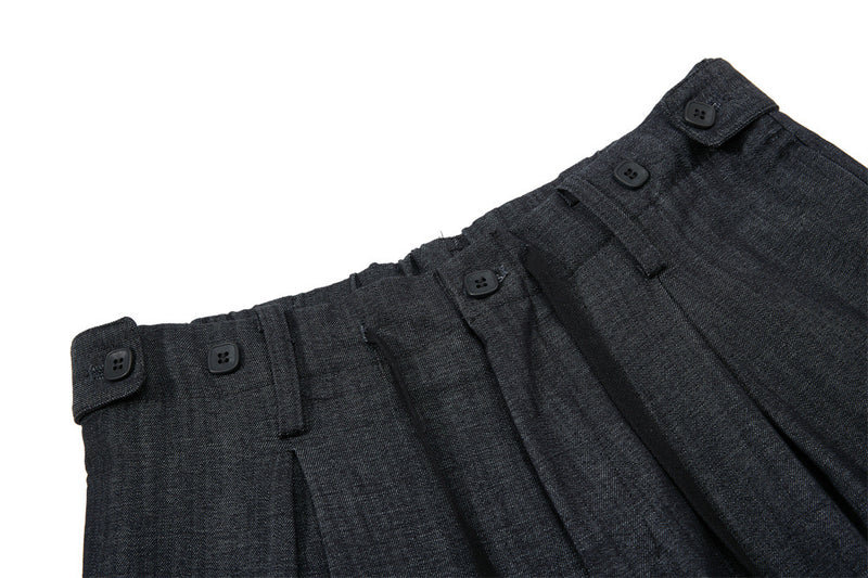 Wide-Leg Pleated Trousers – Men's Loose Fit Draped Floor-Length Pants