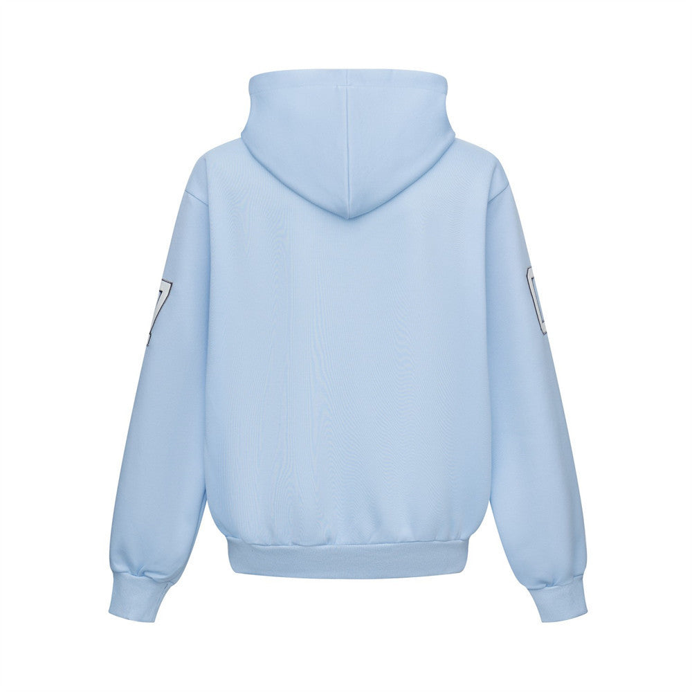 Zip-Hoodie mit 07-Patch – Oversize-College-Sweatshirt im Streetwear-Stil