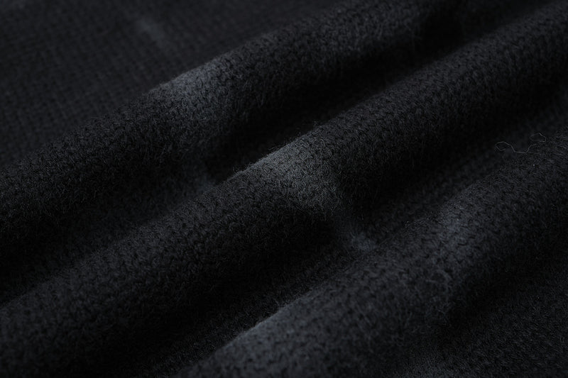 Pull col roulé en maille tie-dye gothique – Croix épineuse, boutons diagonaux