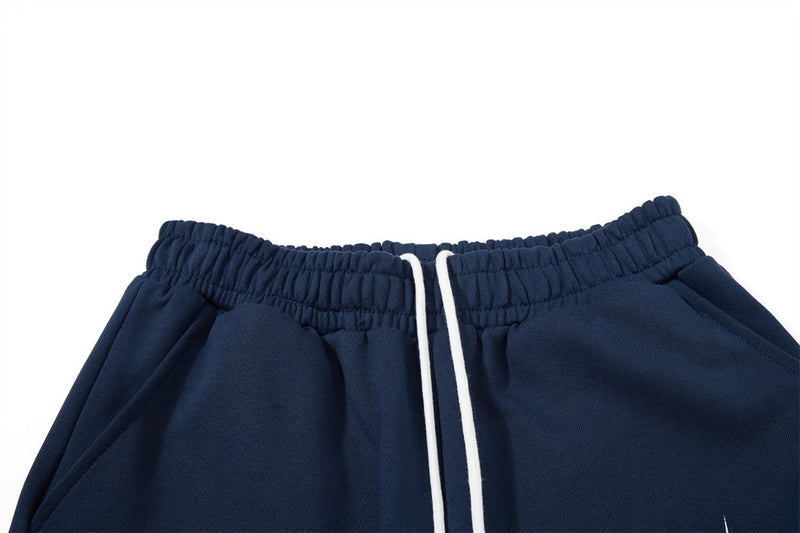 Wide-Leg Graffiti Print Sweatpants – Relaxed Straight-Fit Drawstring Jogger