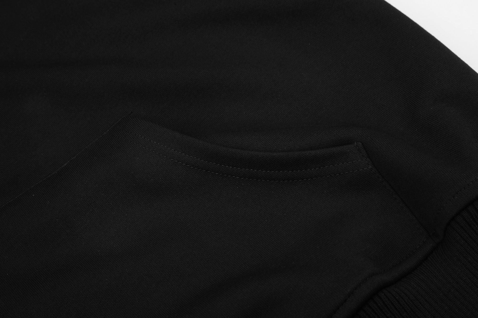 Zip-Hoodie mit Designer-Strass-Sternenpanel – schwarzes Oversize-Sweatshirt