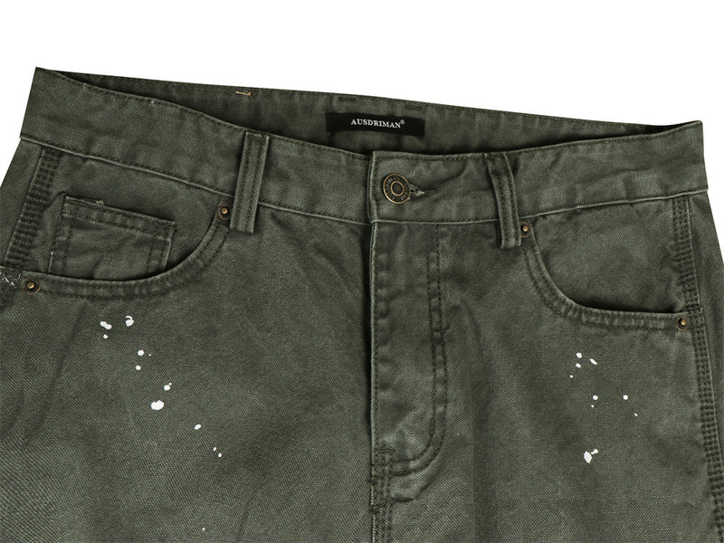 Cordhosen im Patchwork-Carpenter-Stil – Wide Leg, Paint-Splatter, Workwear-Hose