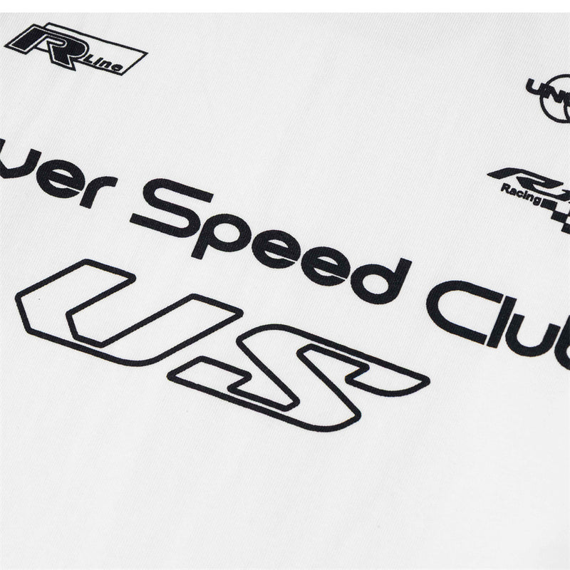 Over Speed Club Long Sleeve Graphic Tee – Mock Neck Racing Print Shirt