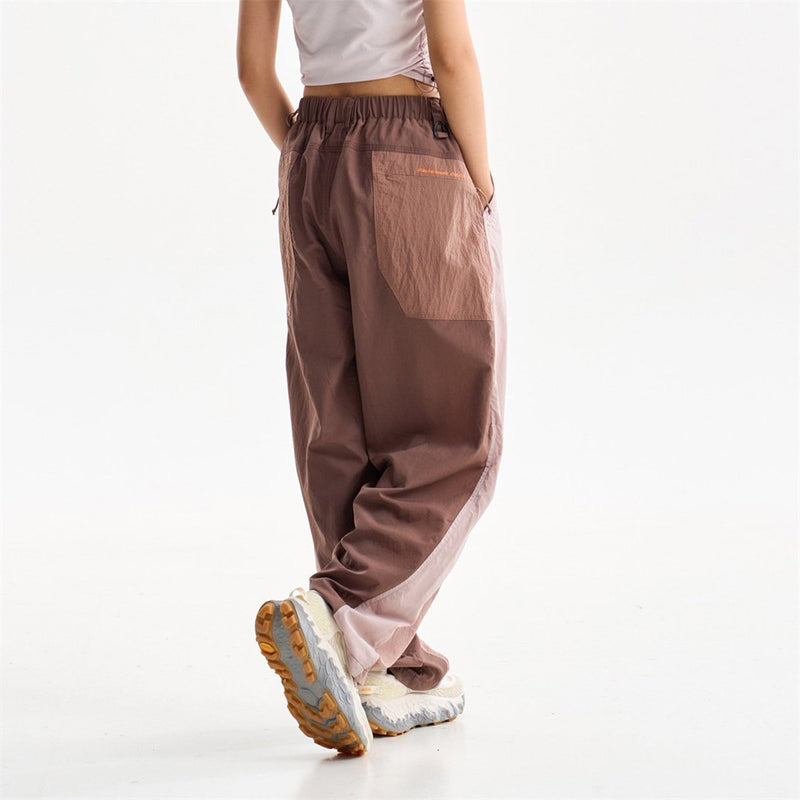 Wide-Leg Colorblock Track Pants – Relaxed Fit Outdoor Sport Trousers