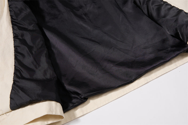 Men's Canvas Workwear Zip Jacket with Contrast Corduroy Collar