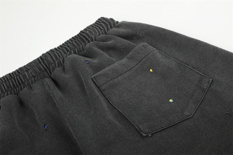 Pantalones de Chándal de Pierna Ancha con Estrellas Bordadas – Pantalones Streetwear Baggy Lavados al Ácido